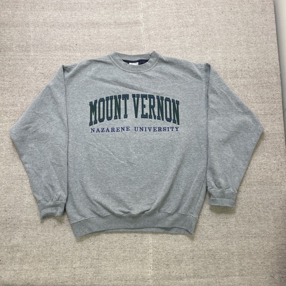 Vintage Mount Vernon Sweatshirt Men Large Gray 1990s Camp David